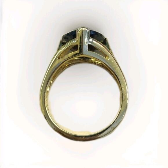 CISS 925 Sterling Silver 12mm Trillion Cut Smokey Quartz Cocktail Ring Size 8.5 - Picture 3 of 7